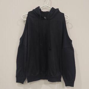 SHEIN Black Cold Shoulder Hoodie, Size S